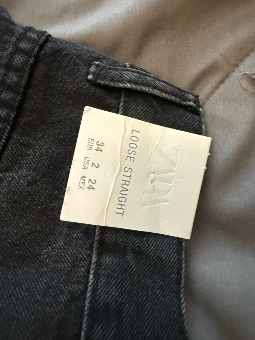 Zara Women’s Loose Straight Jeans in Charcoal
